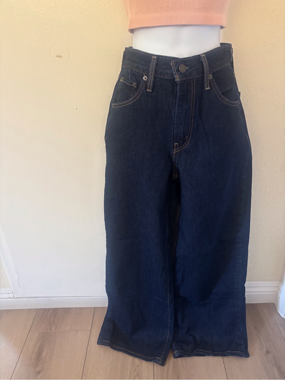 Levi's Indigo Wide-Leg High-Rise Jeans
